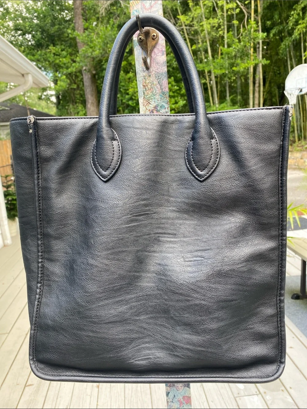 Vintage J Crew Black Tote with Dual Handles